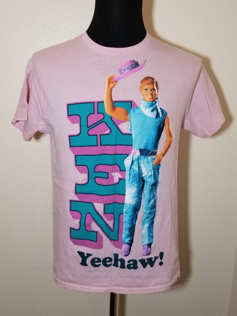 Barbie Ken Pink T-Shirt Size Medium Yeehaw Cowboy Rodeo Western